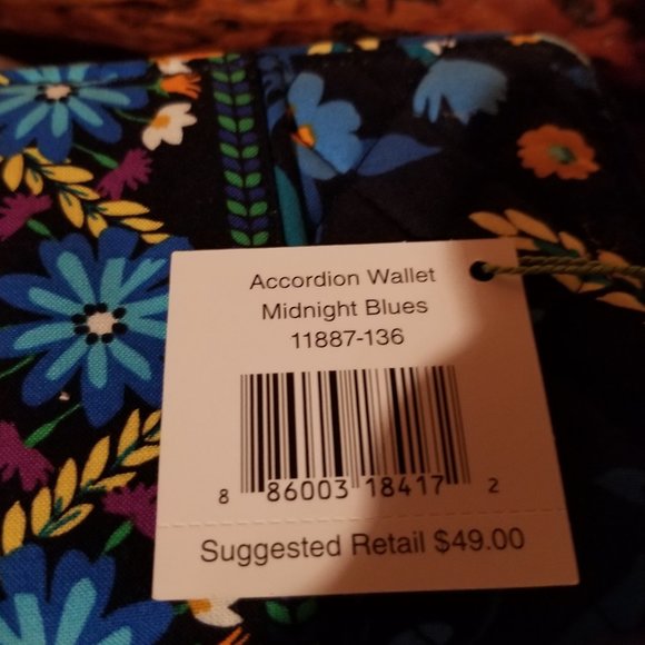 Vera Bradley Accordion Wallet in Midnight Blues - Picture 3 of 3